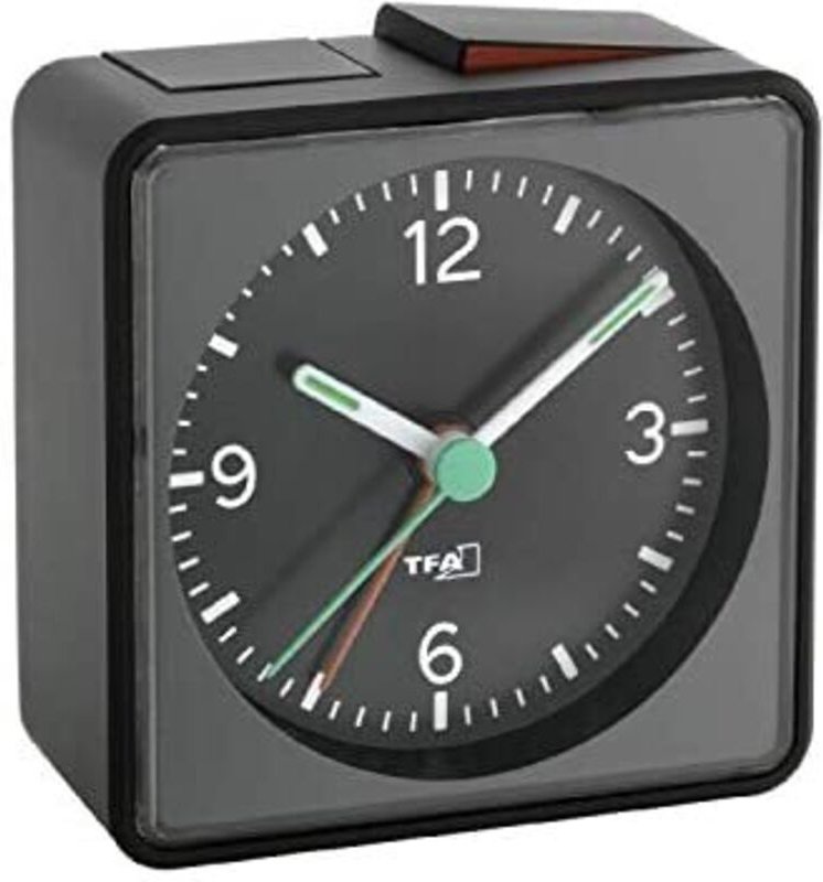 Tfa Dostmann - 60.1013.01 Quarz Wecker Schwarz Alarmzeiten 1 Fluoreszierend Zeiger