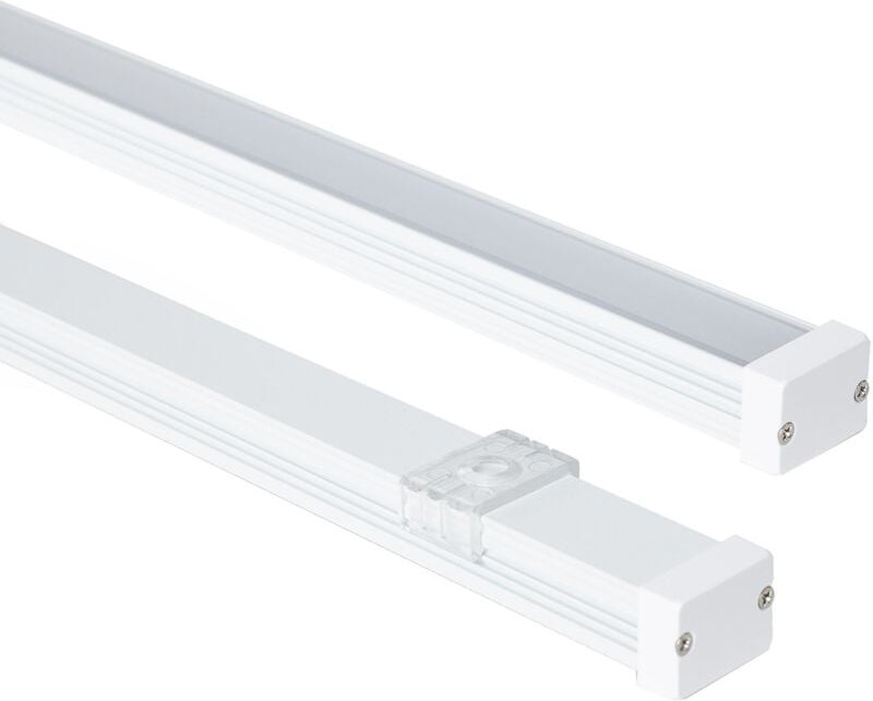 Aluminiumprofil Wasserdicht IP65 Aufbau 2m für LED Streifen bis 10 mm Weiß 2 m Halbtransparent