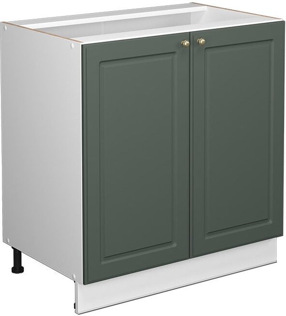 Spülenunterschrank Fame-Line, Grün-Gold Landhaus, 80 cm mit Regal, ohne Arbeitsplatte Vicco