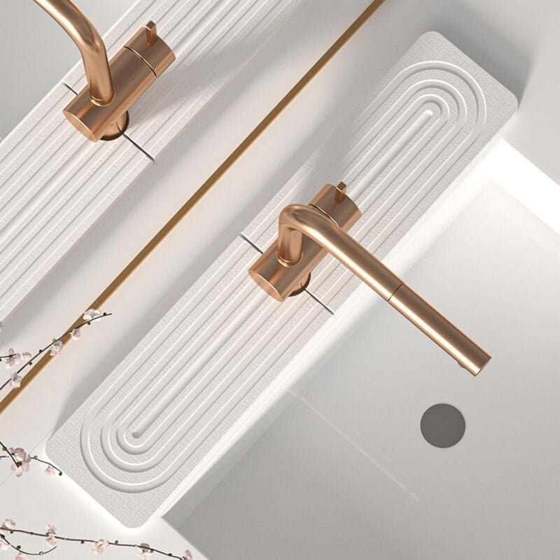 2er-Pack saugfähige Wasserhahnmatten, Spritzschutz aus Kieselgur, schnelltrocknend, für Küchenspüle, Wohnmobil, Badezimm...