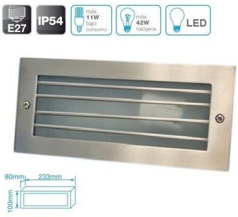 GSC - Aluminium Wandleuchte mit Einbaugitter 0701912