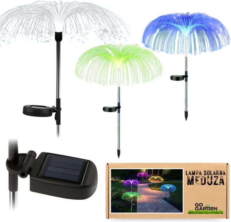 Quallen-Solar-Gartenlampe 2x LEDs, mehrfarbig, wasserdicht, IP65, GoGarden