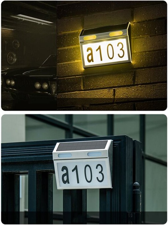 Solar-Hausnummernleuchte, mit IP65 wasserdicht 3 Beleuchtungsmodi