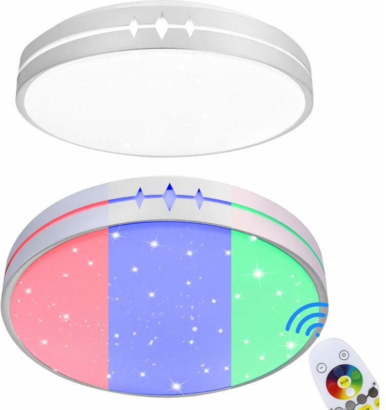 Deckenlampe 60W Dimmbar LED Deckenleuchte φ50x8cm Deckenleuchten mit Fernbedienungen Modern Acryl Lampe Wohnzimmer Küche...