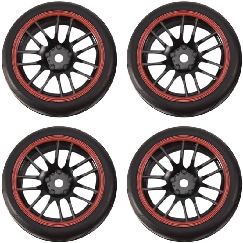 Tlily - 4 Stücke 12Mm Felgen und Gummi Reifen für Rc 1/10 Straße Drift Auto r