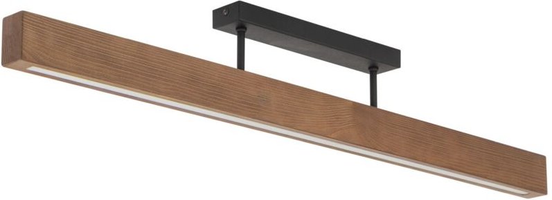 Licht-erlebnisse - Deckenlampe Metall Holz led Schwarz Walnuss länglich 3000 k warmweiß 2807 lm Modern Deckenleuchte