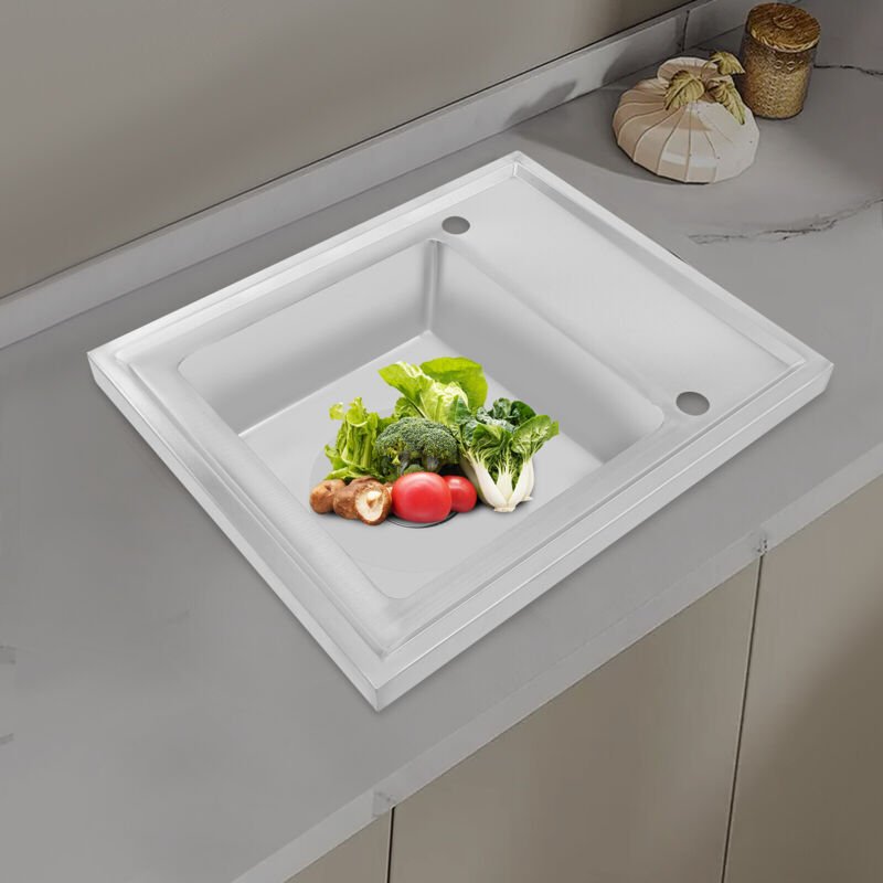 Küchenspüle 60x50 cm Elstahl Spülbecken mit Wasserhahn Überlauf & Sieb