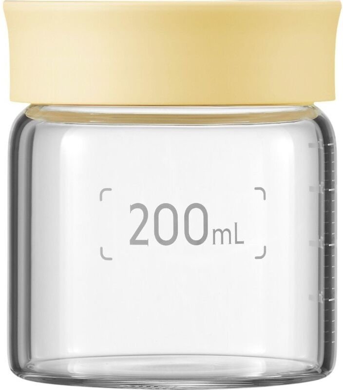 BUYDEEM Glasbehälter 200 ml mit gelbem Mellow-Deckel, Modell CS1007/A2