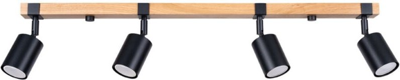 Fager Deckenstrahlerleiste 4-flammig Schwarz - Sollux