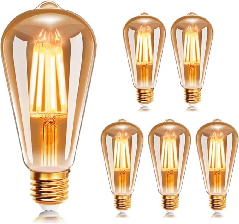 E27 ST64 4W 2200K Warmweiße LED-Filamentlampe, Retro-Edison-Vintage-Antik-Lampe, 400 lm (entspricht einer 35-W-Glühbirne...