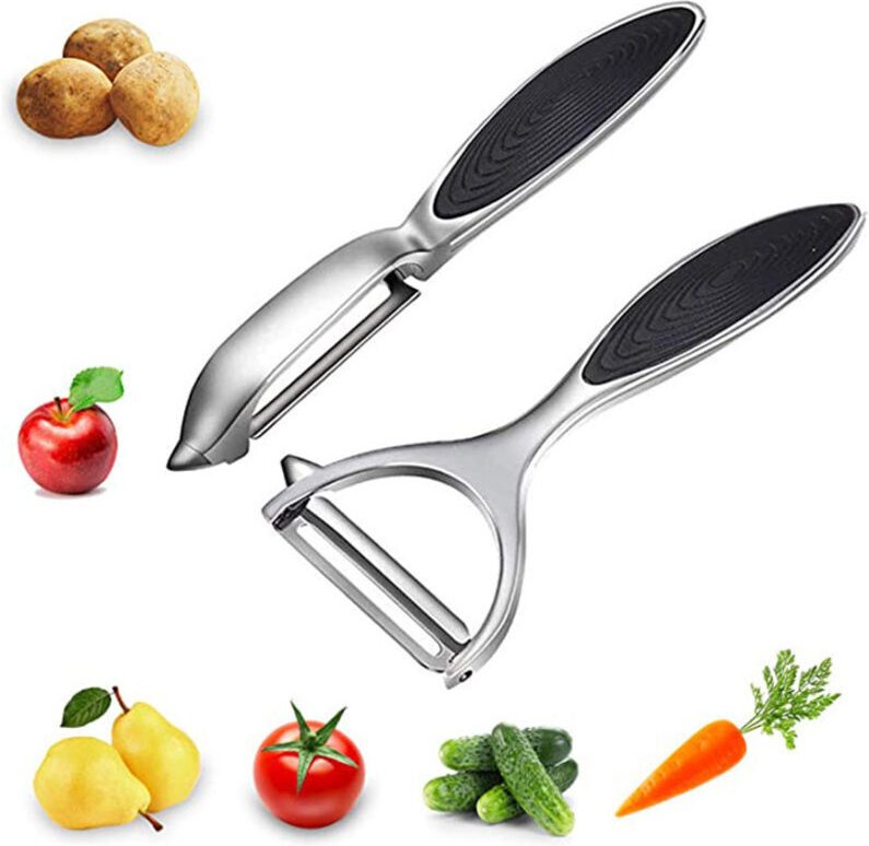 Kartoffelschäler – Edelstahlschäler für Karotten, Auberginen, Birnen, Mangos und Gurken mit ergonomischem, rutschfestem ...