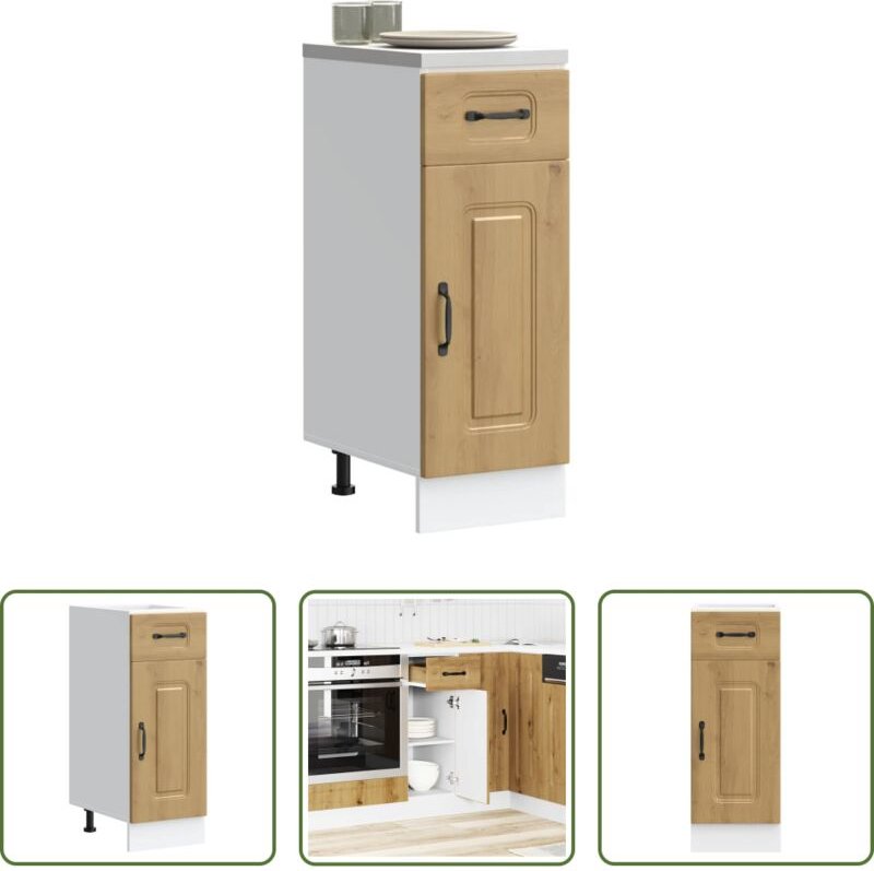 Holzwerkstoff - Küchenunterschrank Kalmar Artisan-Eiche Holzwerkstoff