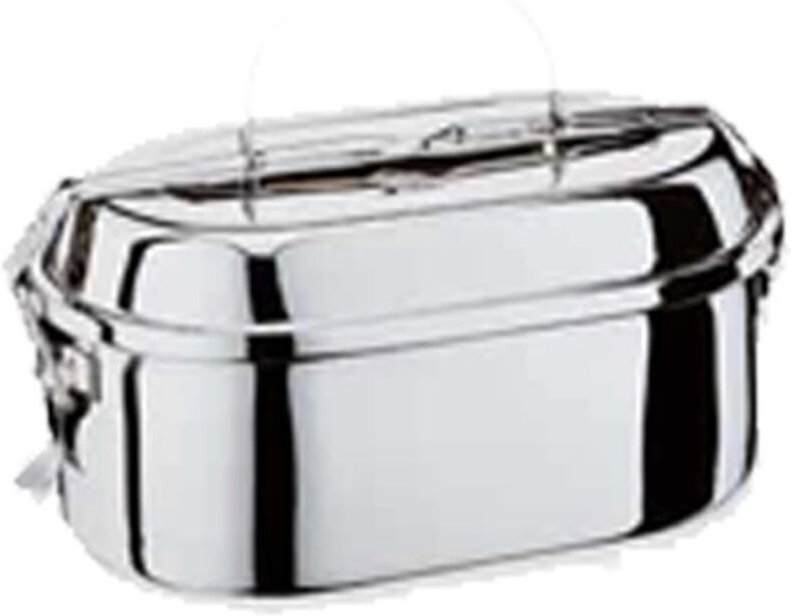 Ovale Lunchbox aus Edelstahl 16+2 Teller 5101