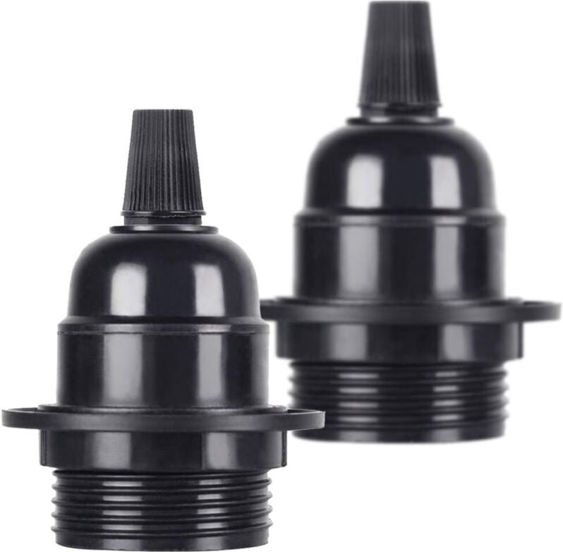 Shining House - 2 Teile/paket Edison Schraube es E27 Glühbirne Lampenfassung Anhänger Fassung Schwarz Bakelit