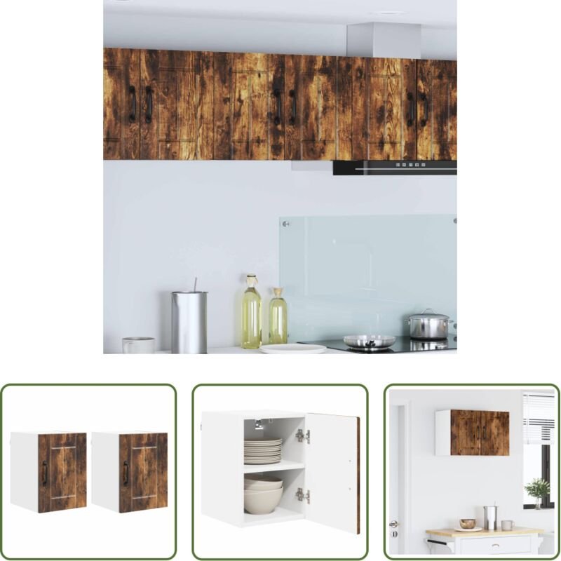 Küchenwandschrank - Küchenschrank 2 pcs Geräucherte Eiche 30 x 31 x 40 cm