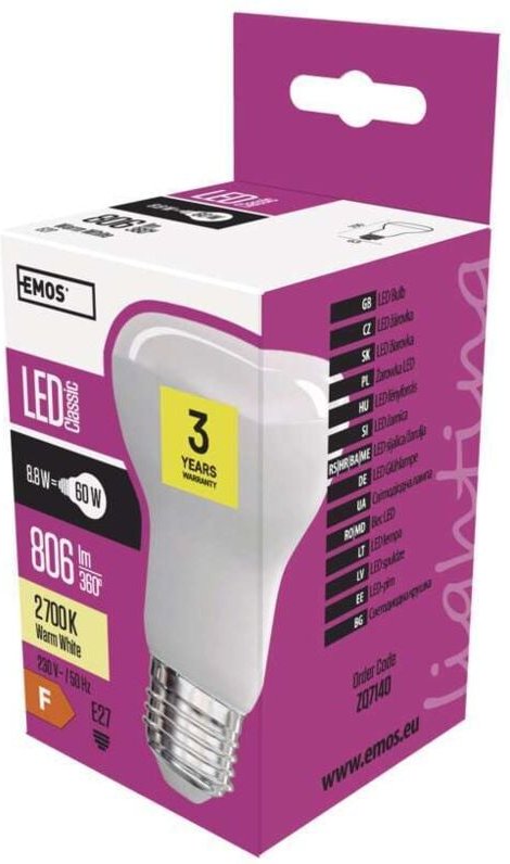 LED-Glühbirne Classic R63 8.8W E27 warmweiß