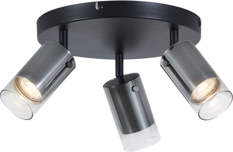 Deckenstrahler Gunmetal Rund 3-flammig drehbar und verstellbar - Drain