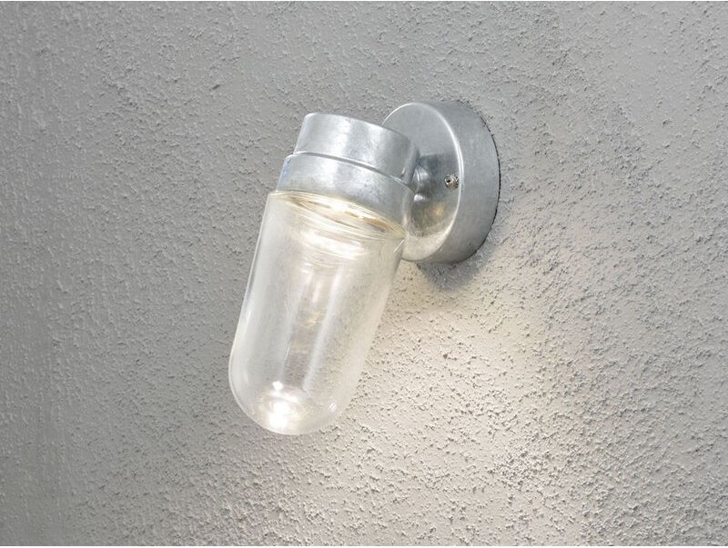 Konstsmide - Industrial led Außenwandleuchte vega Stahl & Klarglas, Höhe 24,5cm