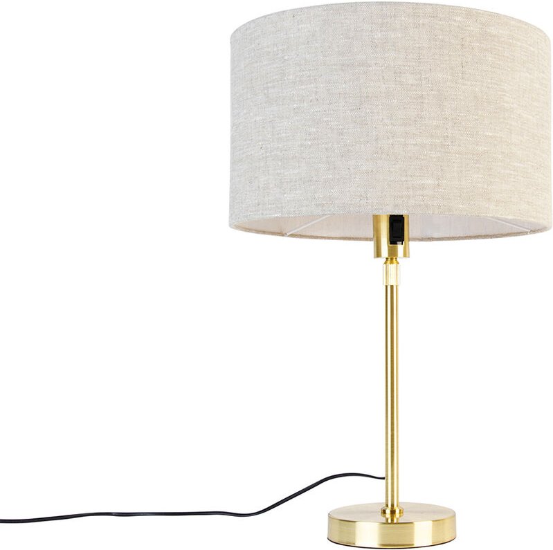 Tischleuchte gold verstellbar mit Schirm hellgrau 35 cm - Parte