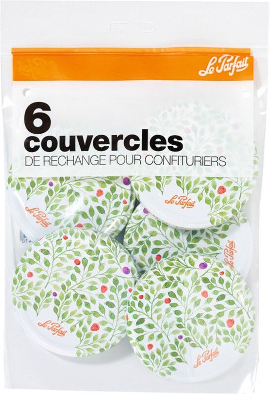Set mit 6 deckeln für marmeladengläser 8,2 cm Le Parfait 610090