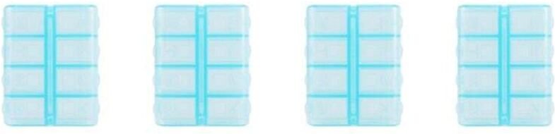 Rechteckige blaue Pillendose aus Kunststoff mit 8 Fächern