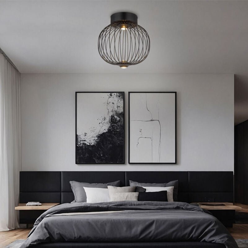 Globo - Deckenlampe Deckenleuchte Wohnzimmerlampe schwarz Schlafzimmerlampe led d 30 cm