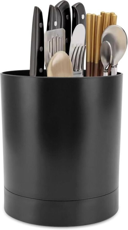 1 Küchenutensilienhalter, 360° drehbarer Utensilien-Organizer, Utensilien-Töpfe, Küchenutensilien-Aufbewahrung, Metall, ...