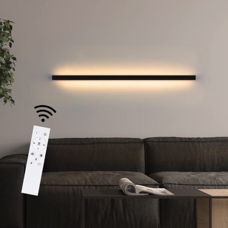 Thumbnail - Wandlampe Led Wandleuchte Innen Schwarz Dimmbar- 100CM Modern 15W Flurlampe Up Down Treppenhauslampe Wandbeleuchtung für...