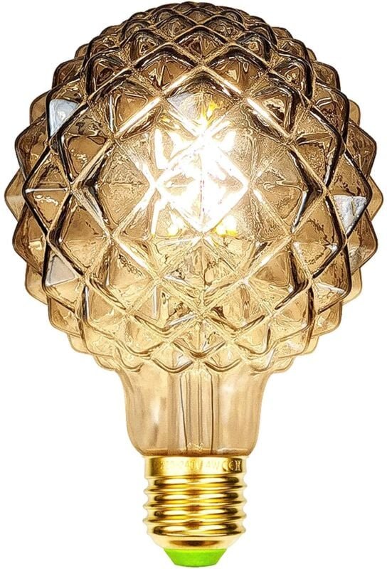 Ersandy - Retro-LED-Filament-Edison-Glühbirnen, 4 w, Rauchglas, 220/240 v, E27-Kristall, dekorative Glühbirnen, Art-Deco...