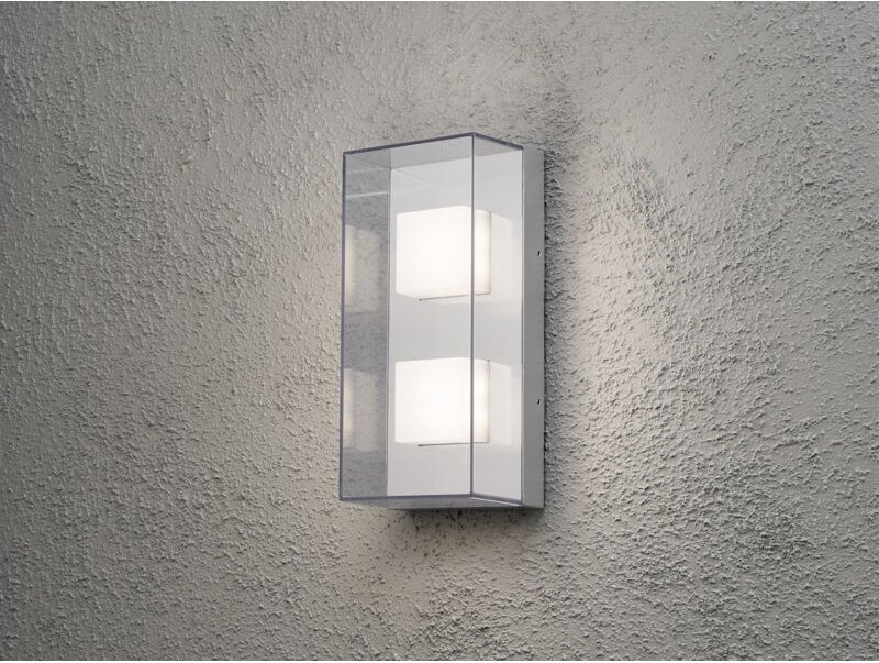 Gradlinige Wandleuchte SANREMO, bruchsicherer Schirm, 8W HP-LED, IP54