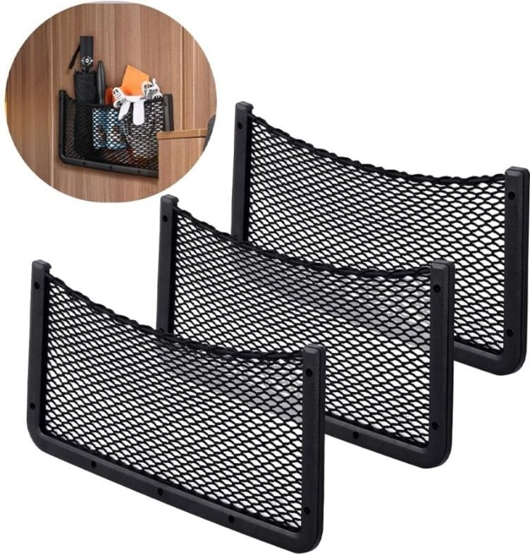 36 x 18 cm, 3 Stück Auto-Aufbewahrungsnetz, Kofferraum-Aufbewahrungsorganisatoren, multifunktionale Autotaschen-Organize...