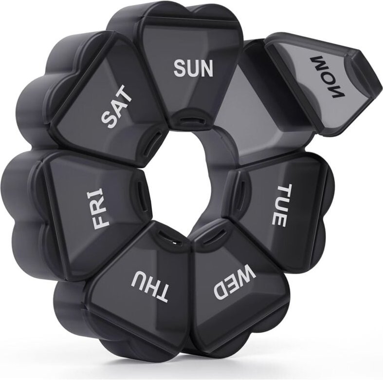 Großer Wochen-Pillenorganizer (1 Stück), 7-Tage-Pillenorganizer, tägliche Vitaminbox mit großen Fächern, Behälter für Fi...