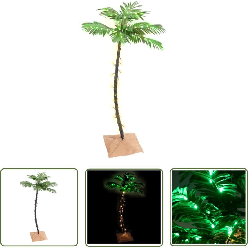 Künstliche Palme led Warmweiß 72 LEDs 120 cm Vidaxl