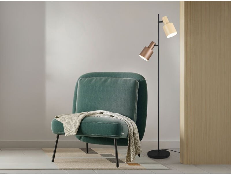 Meinewunschleuchte - Große led Stehleuchte mit 2 schwenkbaren farbigen Spots, Höhe 161cm