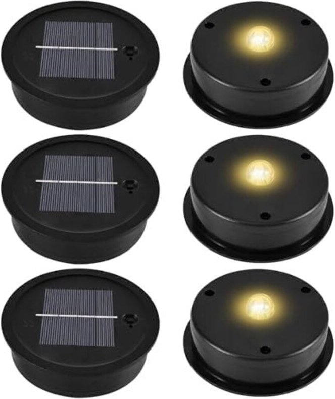 6 Stück Solarleuchten Ersatzteile, led Solarlampen Ersatz Top, ,Garten Solar Laterne Ersatzdeckel für Außen Garten Dekor...