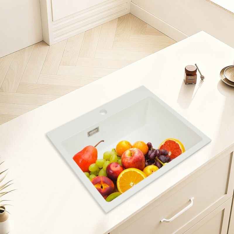 Edelstahl Einbauspüle Spülbecken Küchenspüle Spüle 554522.86cm DE Weiß