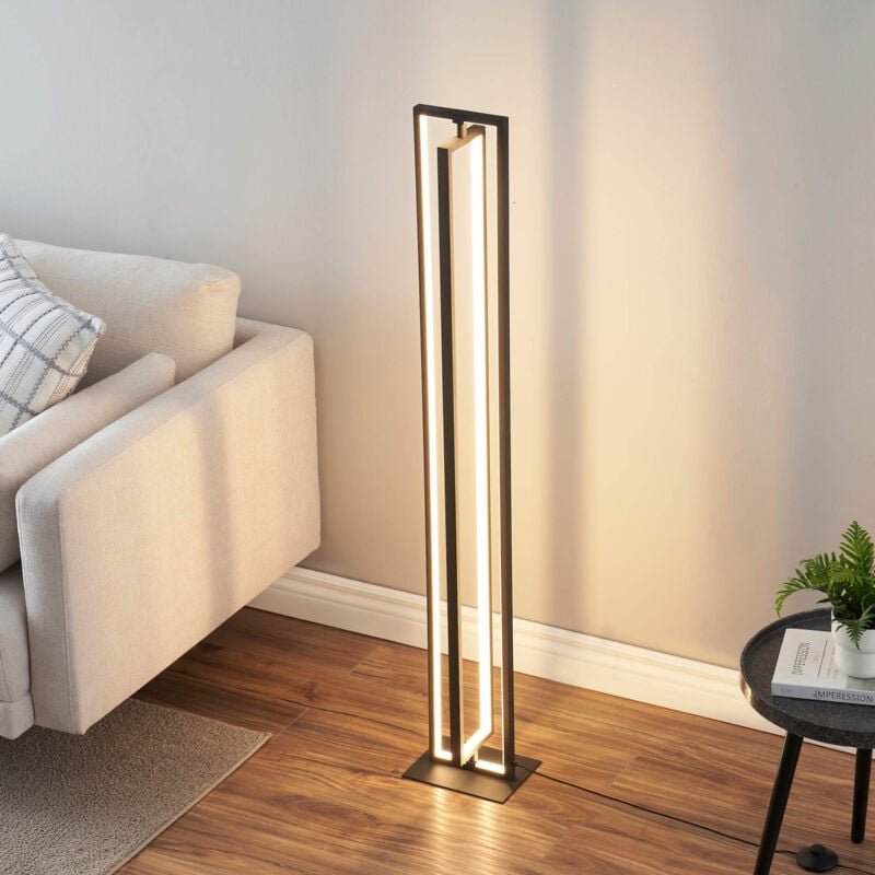 Schwarze rechteckige dimmbare LED-Stehleuchte für Innenräume - Otso