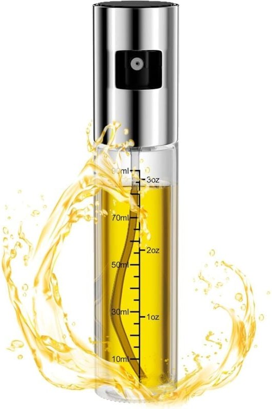 Ölspray, 100 ml Öl- und Essigsprüher, nachfüllbarer transparenter Ölflaschensprüher mit Skala, geeignet zum Kochen, Gril...