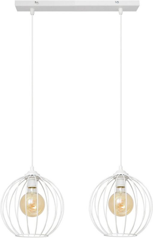 Mercure Gerade Stab-Pendel-Deckenleuchte Weiß 50cm - Helam