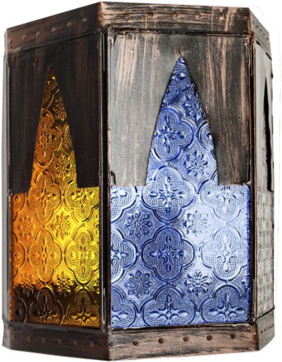 Handgefertigte Wandleuchte Meknes 1xe27 braun/Farben 21,5x18,5