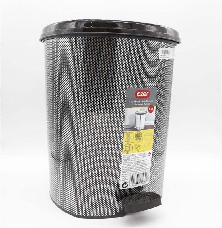 6-Liter-Treteimer fürs Badezimmer, groß und originell, mit Deckel und Fußöffnung, ideal für Küche, Wohnzimmer und Schlaf...