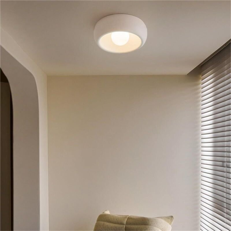 Rundleuchte im modernen Stil, Eingangsbereich-/Flurleuchte, geeignet für Wohnzimmer, Milchtee-Weiß, warmes Licht, 220 V,...