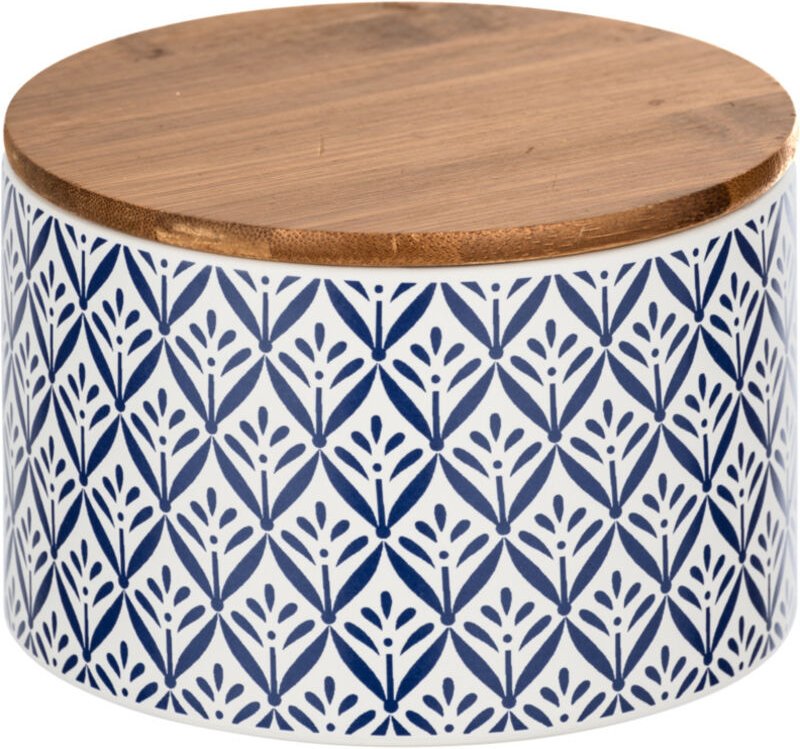 Wenko - Aufbewahrungsdose Lorca 0,75 l hochwertige Keramik, Keramikdose im mediterranen Ornamenten-Muster in Blau-Weiß, ...