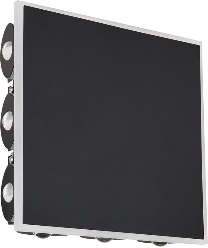 Thumbnail - Wandlampe Flurleuchte led Wandleuchte indirekt Wohnzimmerlampe schwarz matt, Metall Acryl, 12W 850lm warmweiß, BxH 22x22...