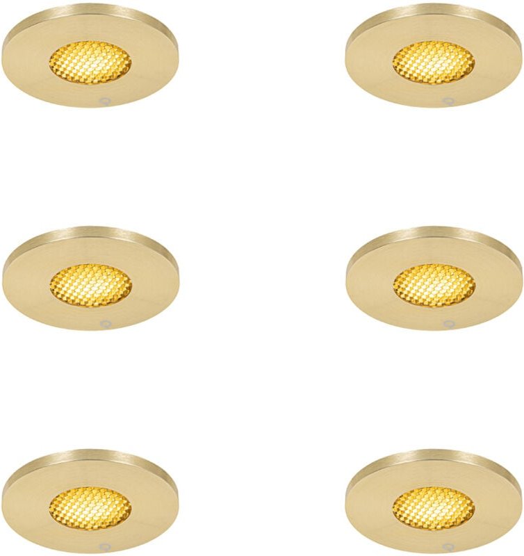 Set mit 6 modernen Badezimmer-Einbaustrahlern Gold IP54 - Shed Honey