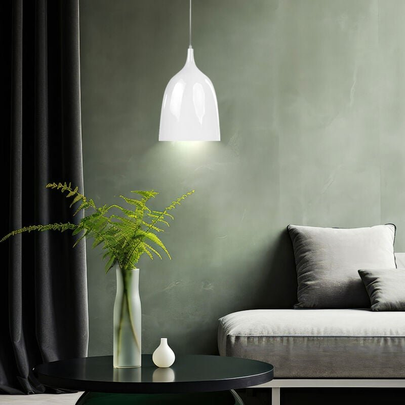 Spot-light - Pendel Leuchte weiß Wohn Zimmer Tisch Hänge Beleuchtung Metall Lampe rund Spotlight 1102102