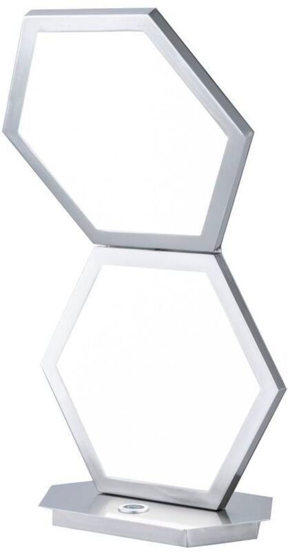 Design Tischlampe led Lampe Schlafzimmer Nachttischlampe Touch dimmer, Metall silber, 1x led 10W 900Lm 3000K, LxBxH 22x1...