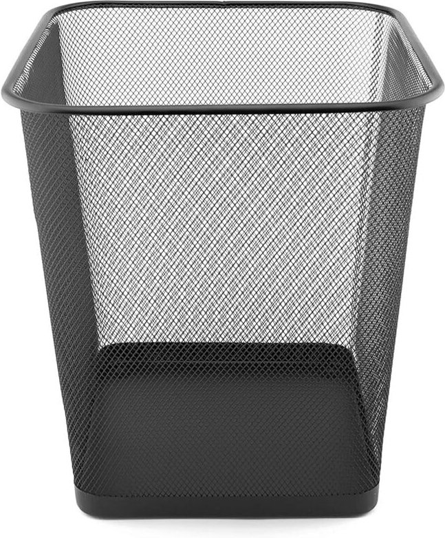 18-Liter-Büromülleimer – Papierkorb aus Metallgewebe, Abfalleimer für Büro und Schlafzimmer, Metallmülleimer – Schwarz