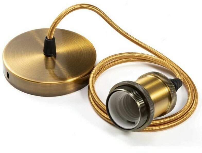 Lablanc - Metall-Pendelleuchte, Hängelampe, E27-Lampenfassungen mit Kabel, verstellbare bronzefarbene geflochtene Decken...