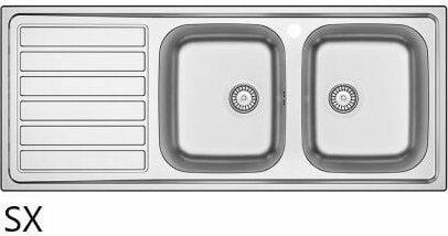 Einbau-Edelstahlspüle LS03 120x50 cm mit Abtropffläche links